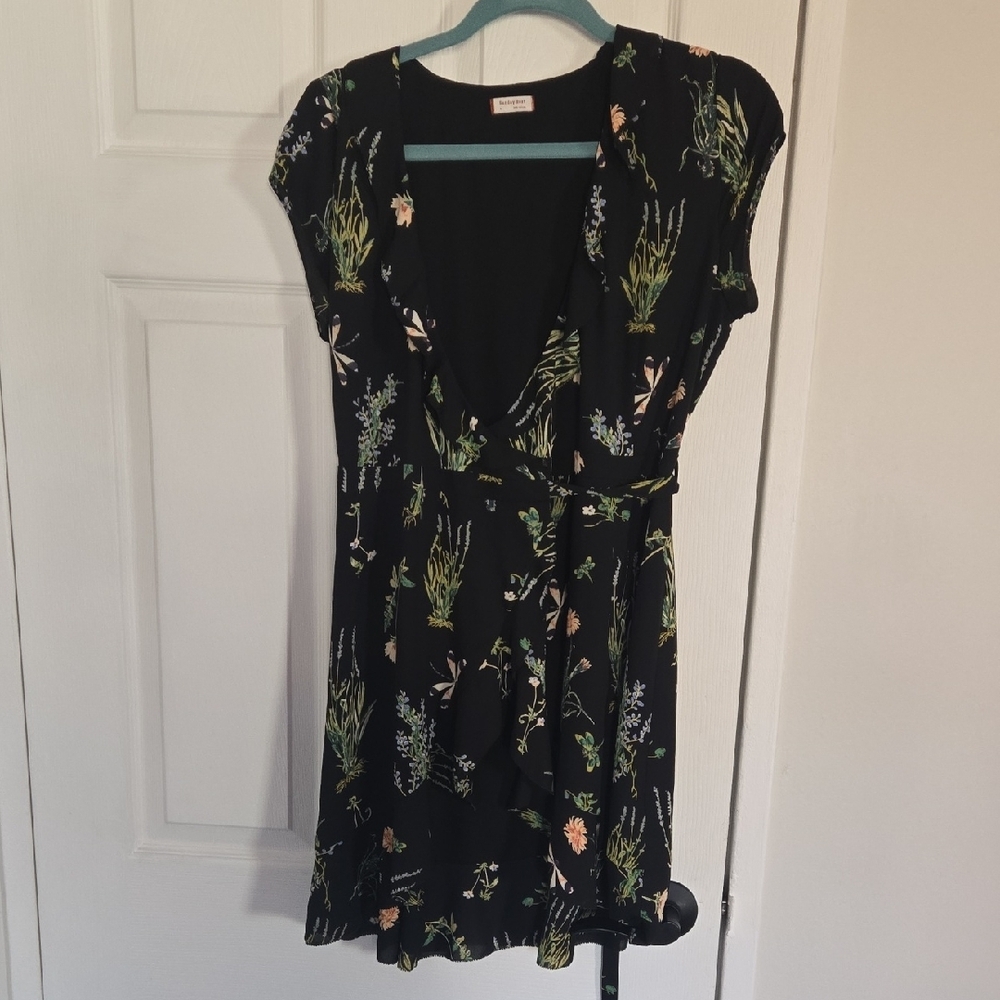 Aritzia Sunday Best Floral Ruffle Wrap Mini Dress Sz 4